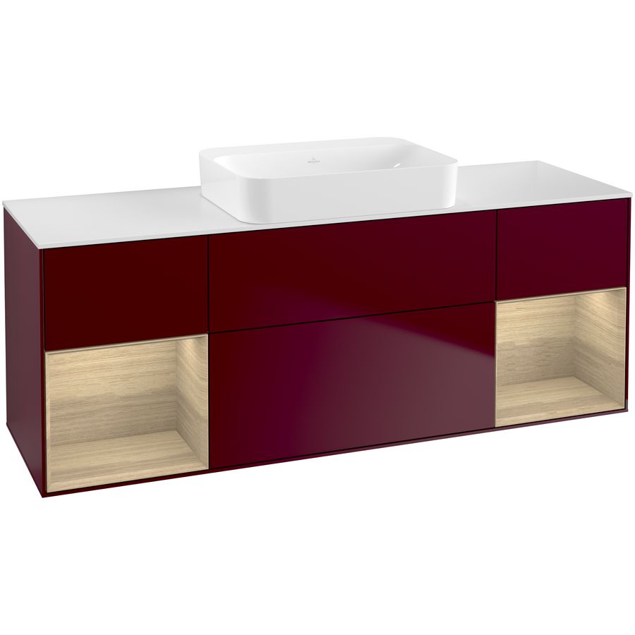 Wastafelonderkast Finion 1600x603x501mm Peony Matt Lacquer G741PCHB