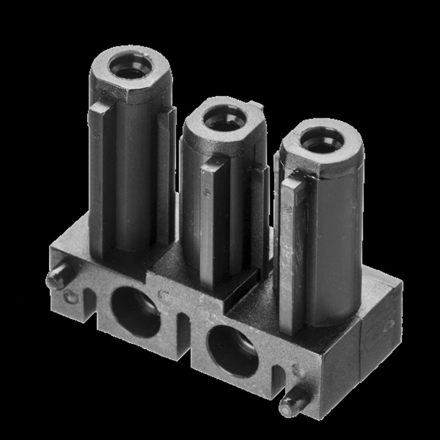 Steker 3-polig female zwart (AC166 GBULV/ 3 zw) VVE=500
