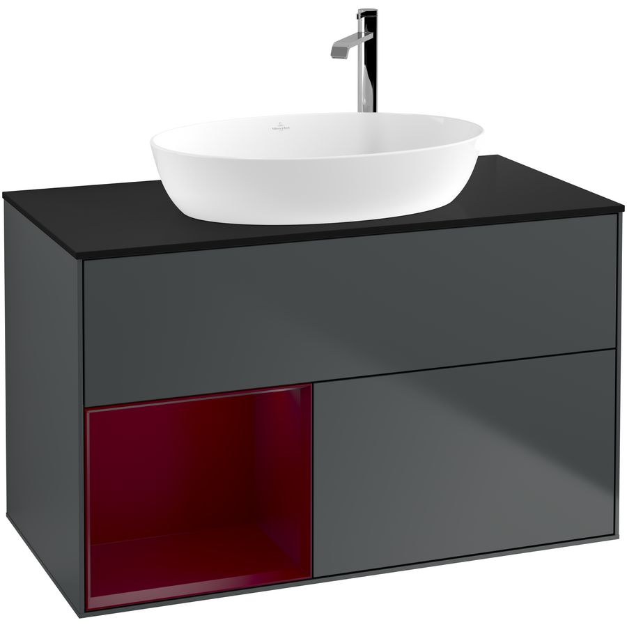 Wastafelonderkast Finion 1000x603x501mm Mid.Blue Matt Lacquer F892HBHG