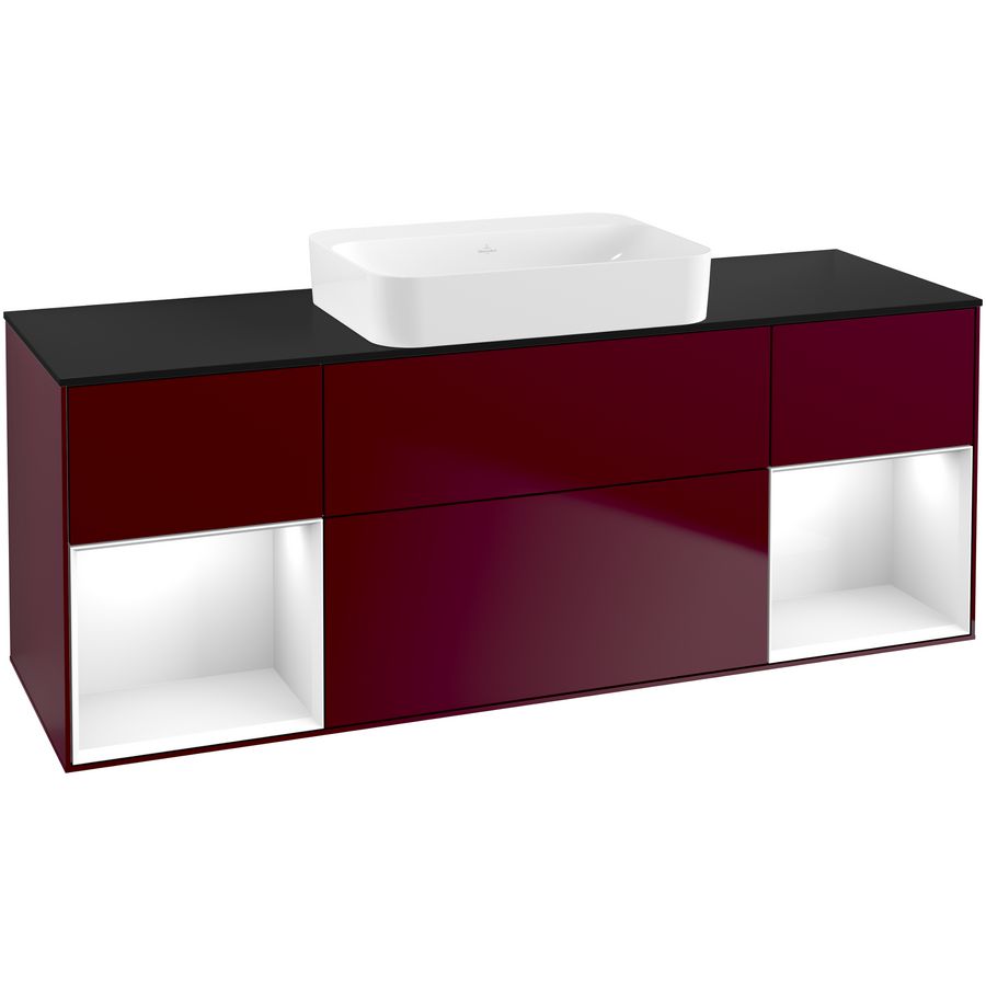 Wastafelonderkast Finion 1600x603x501mm Peony Matt Lacquer G742GFHB