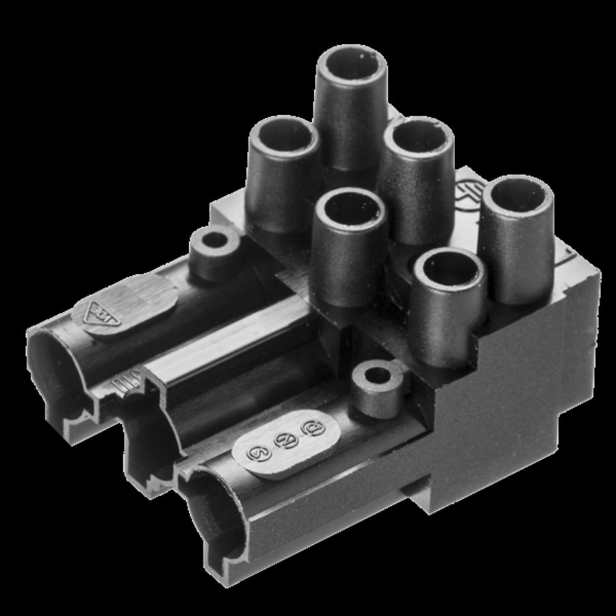 Steker 3-polig male zwart (AC166-A STD/ 3 zw) VVE=200