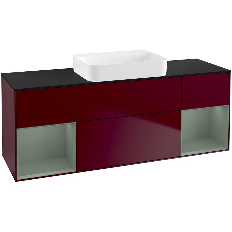 Wastafelonderkast Finion 1600x603x501mm Peony Matt Lacquer G742GMHB