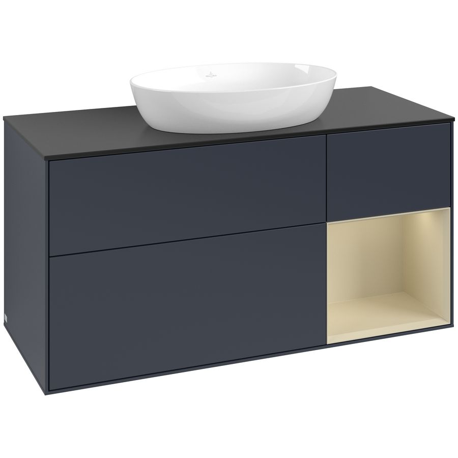 Wastafelonderkast Finion 1200x603x501mm Mid.Blue Matt Lacquer GA72HJHG