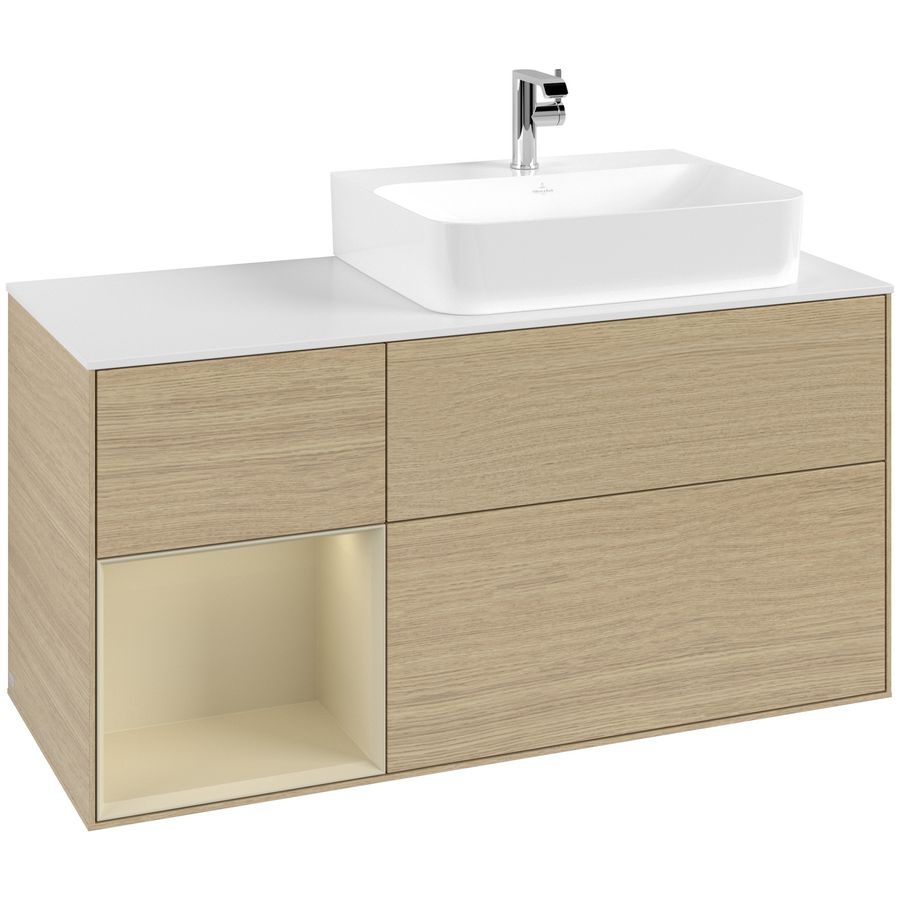 Wastafelonderkast Finion 1200x603x501mm Oak Veneer F141HJPC