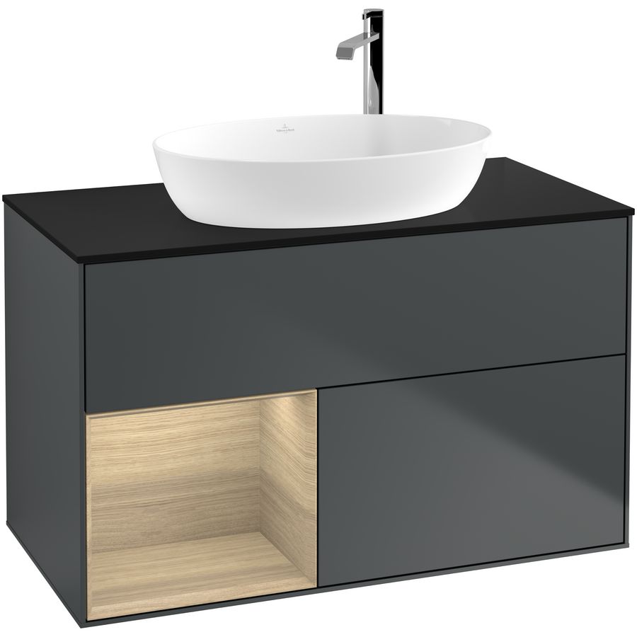 Wastafelonderkast Finion 1000x603x501mm Mid.Blue Matt Lacquer F892PCHG