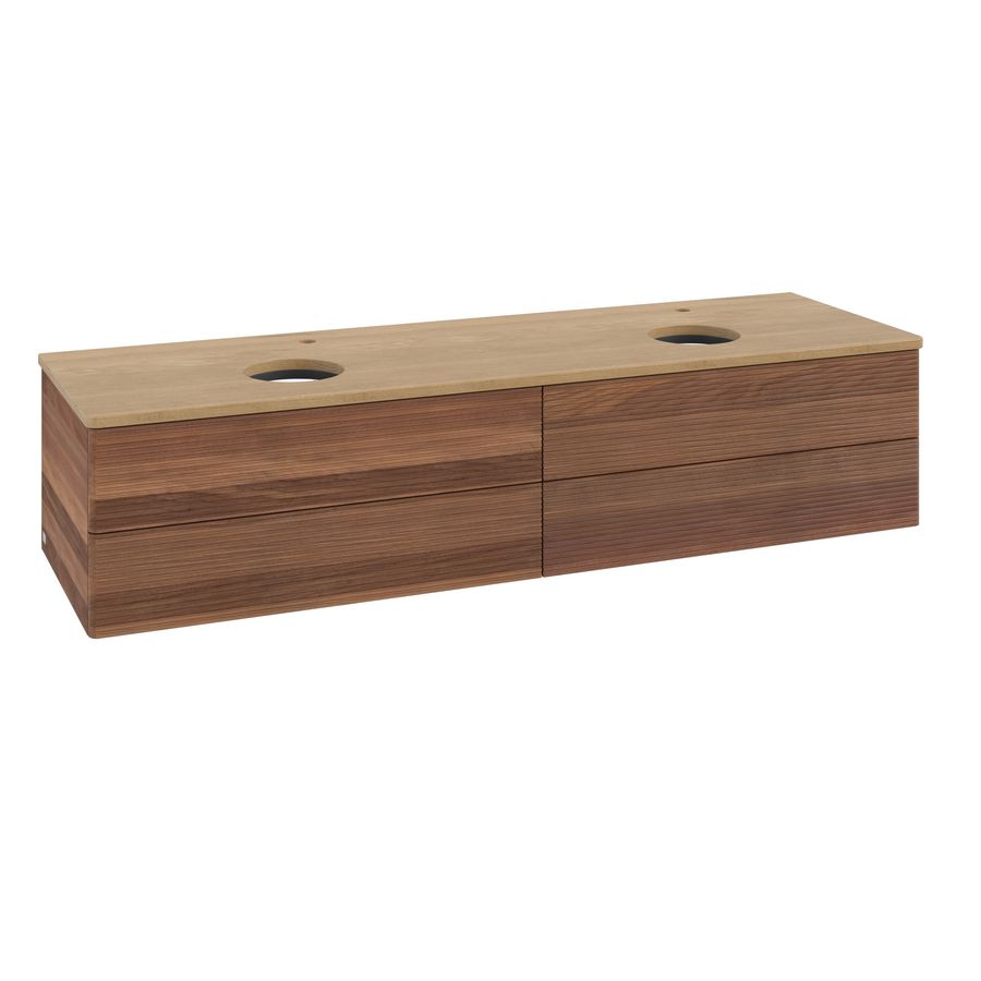 Wastafelonderkast Antao 1600x360x500mm Warm Walnut K28151HM