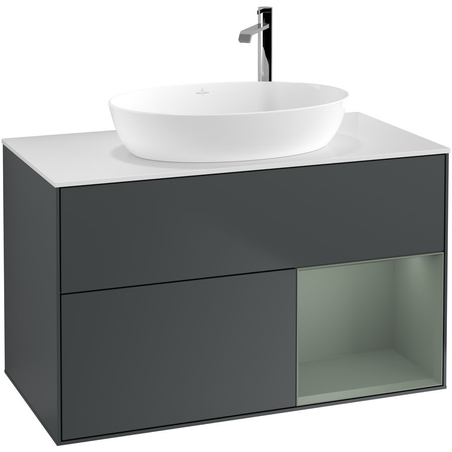Wastafelonderkast Finion 1000x603x501mm Mid.Blue Matt Lacquer F901GMHG