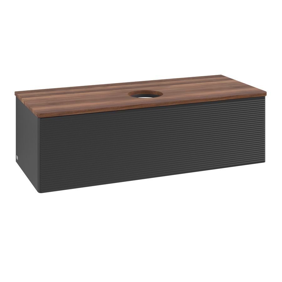 Wastafelonderkast Antao 1200x360x500mm Black Matt Lacquer K32112PD