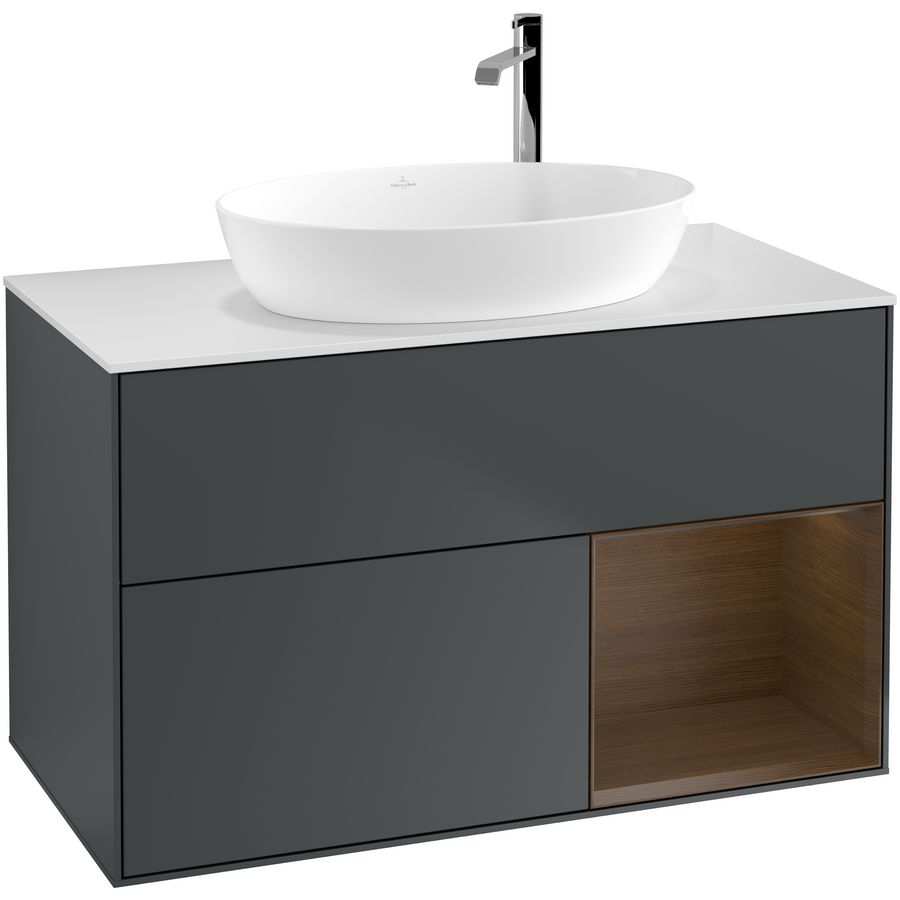 Wastafelonderkast Finion 1000x603x501mm Mid.Blue Matt Lacquer F901GNHG