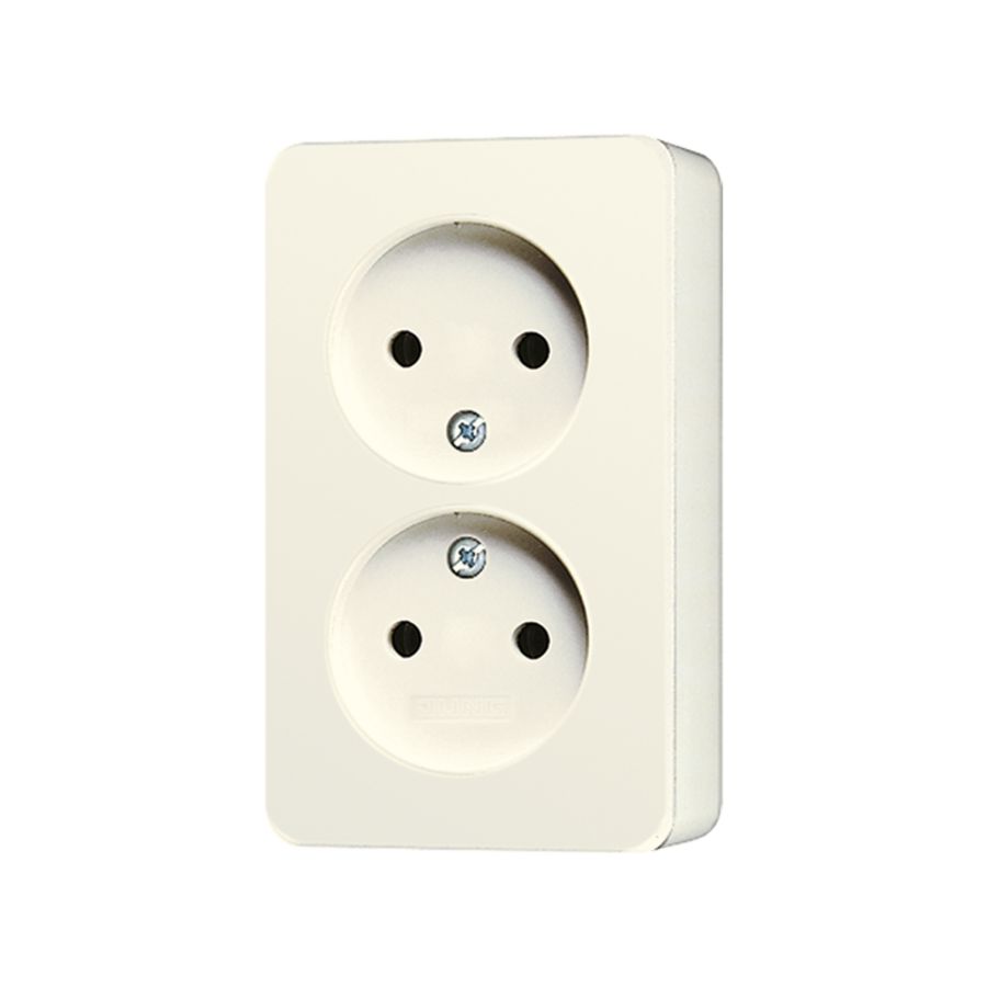 Wandcontactdoos wit 2-voudig AP600