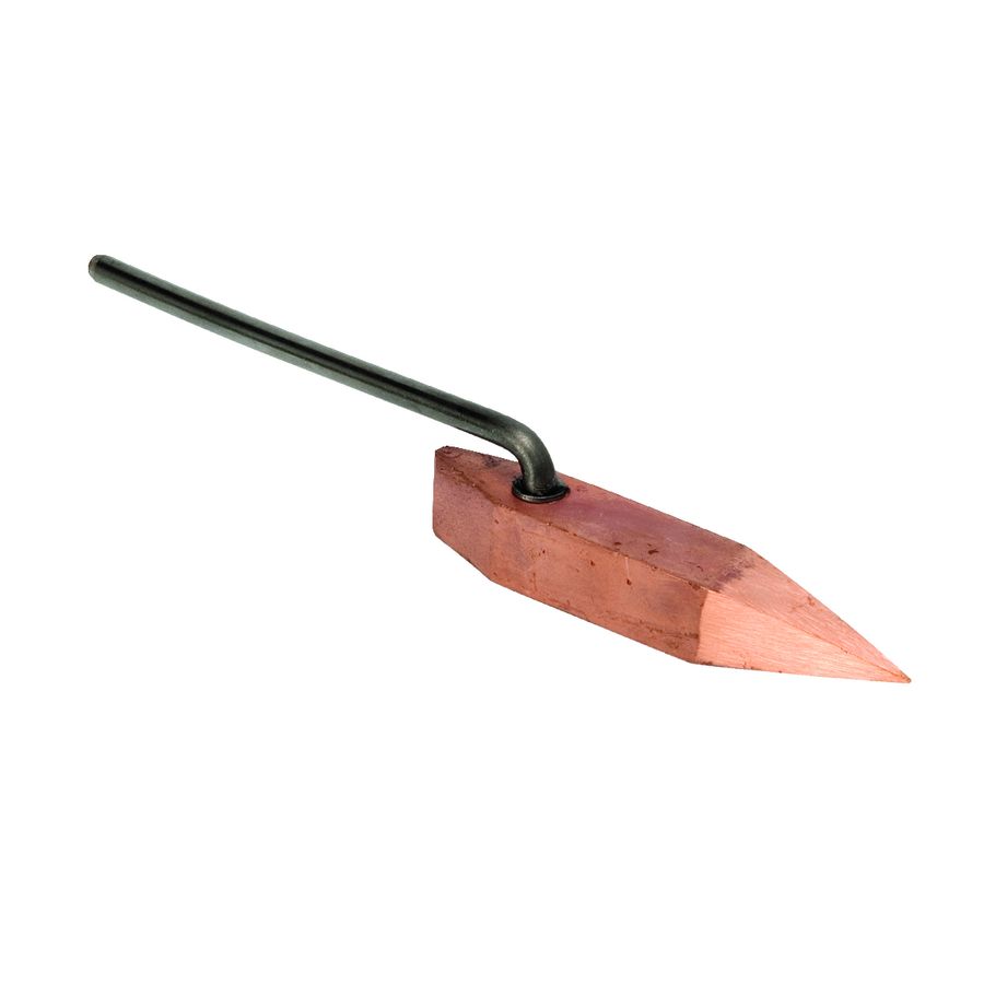 Koperstuk 250g puntige vorm 7mm