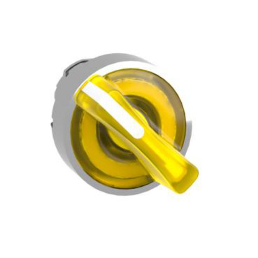 Kop voor keuzeschakelaar 2 pos Geel Verlicht Led Terug XB4