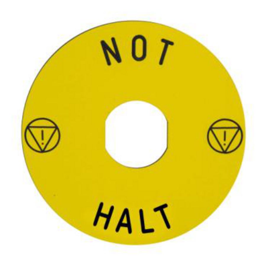 Etiket 90mm noodstop Boorgat 22mmNOT-HALT" Ge VVE=10