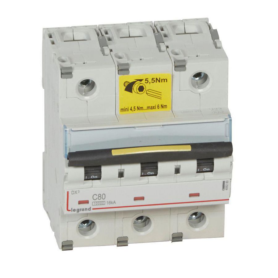 Installatieautomaat 3-polig C-karakteristiek 80A 10000A/16kA DX³ DIN