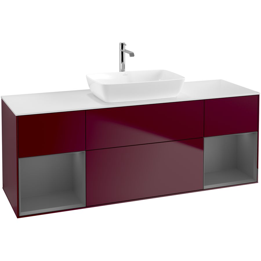 Wastafelonderkast Finion 1600x603x501mm Peony Matt Lacquer G861GKHB