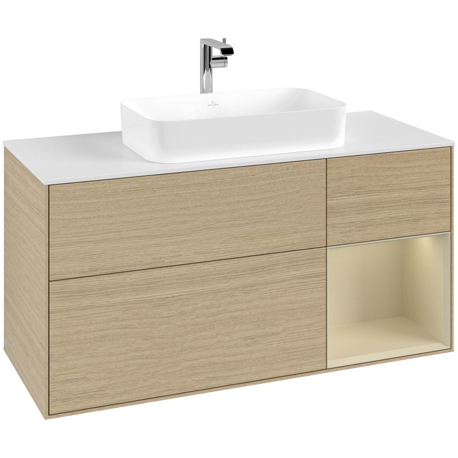 Wastafelonderkast Finion 1200x603x501mm Oak Veneer F301HJPC