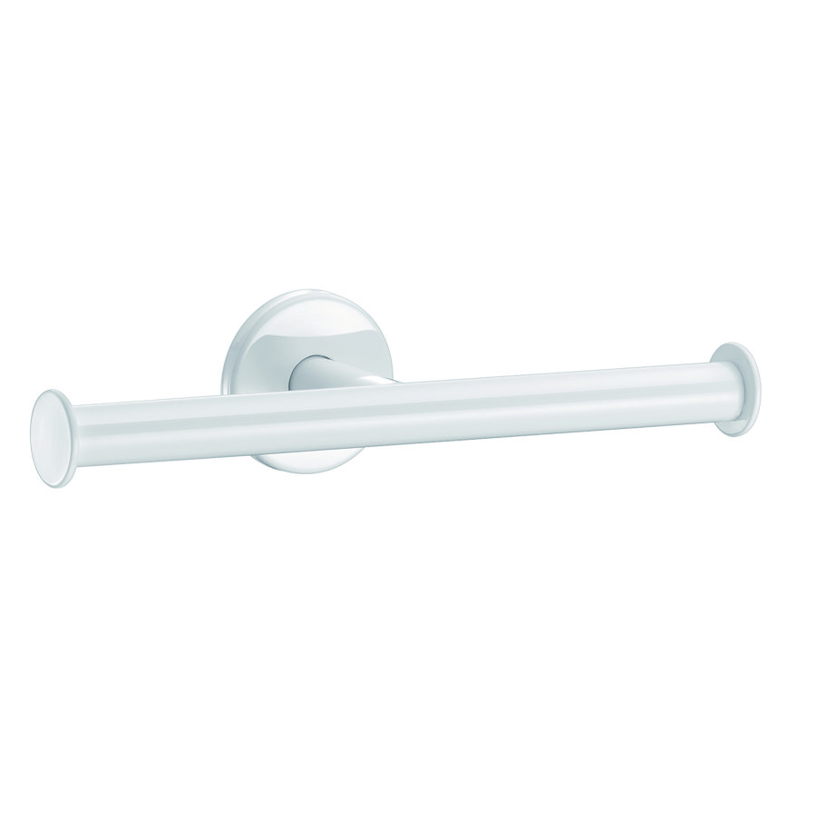 Toiletpapierhouder voor dubbele rol RVS wit epoxy