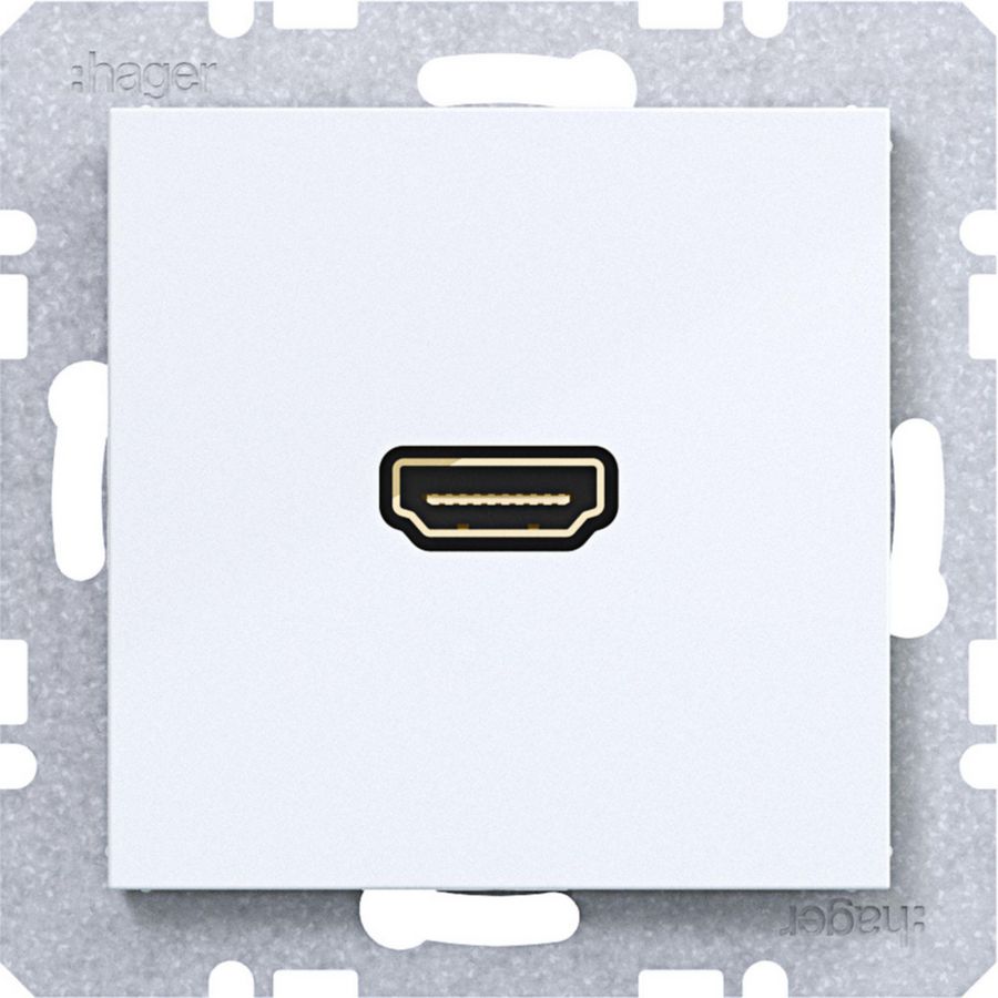 HDMI-contactdoos met 90gr. stekkeraansluiting, A.x/C.x, lich