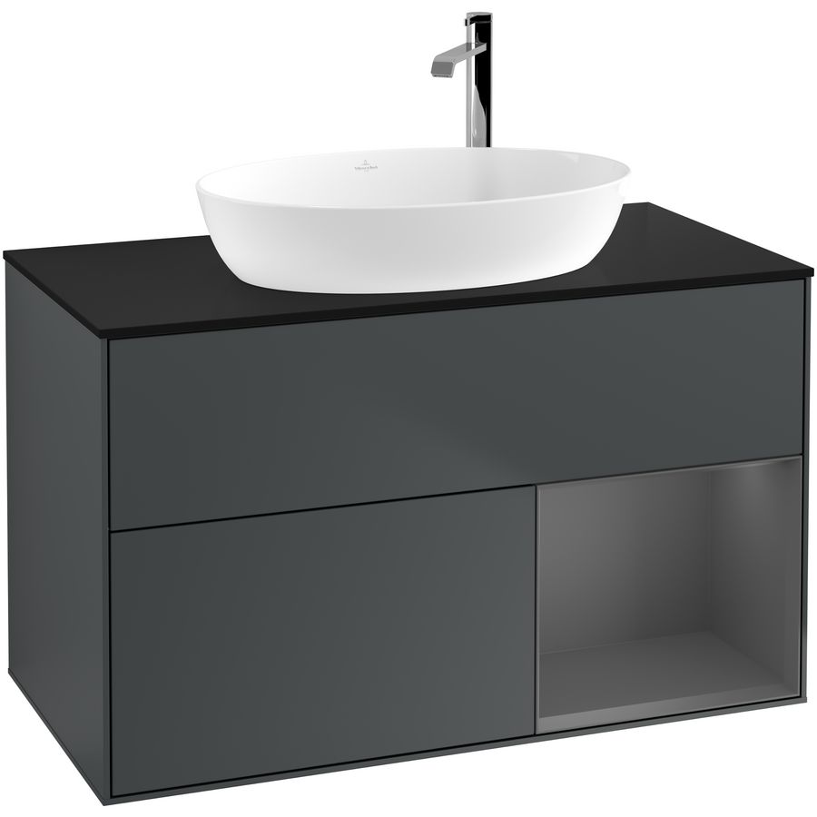 Wastafelonderkast Finion 1000x603x501mm Mid.Blue Matt Lacquer F902GKHG