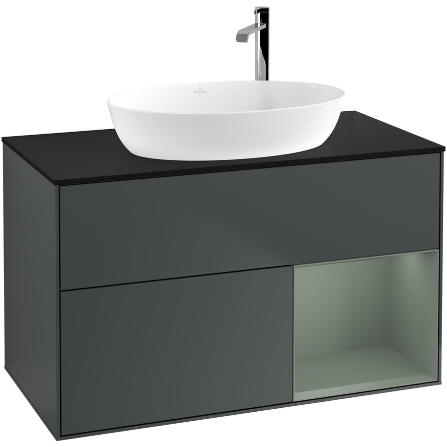 Wastafelonderkast Finion 1000x603x501mm Mid.Blue Matt Lacquer F902GMHG
