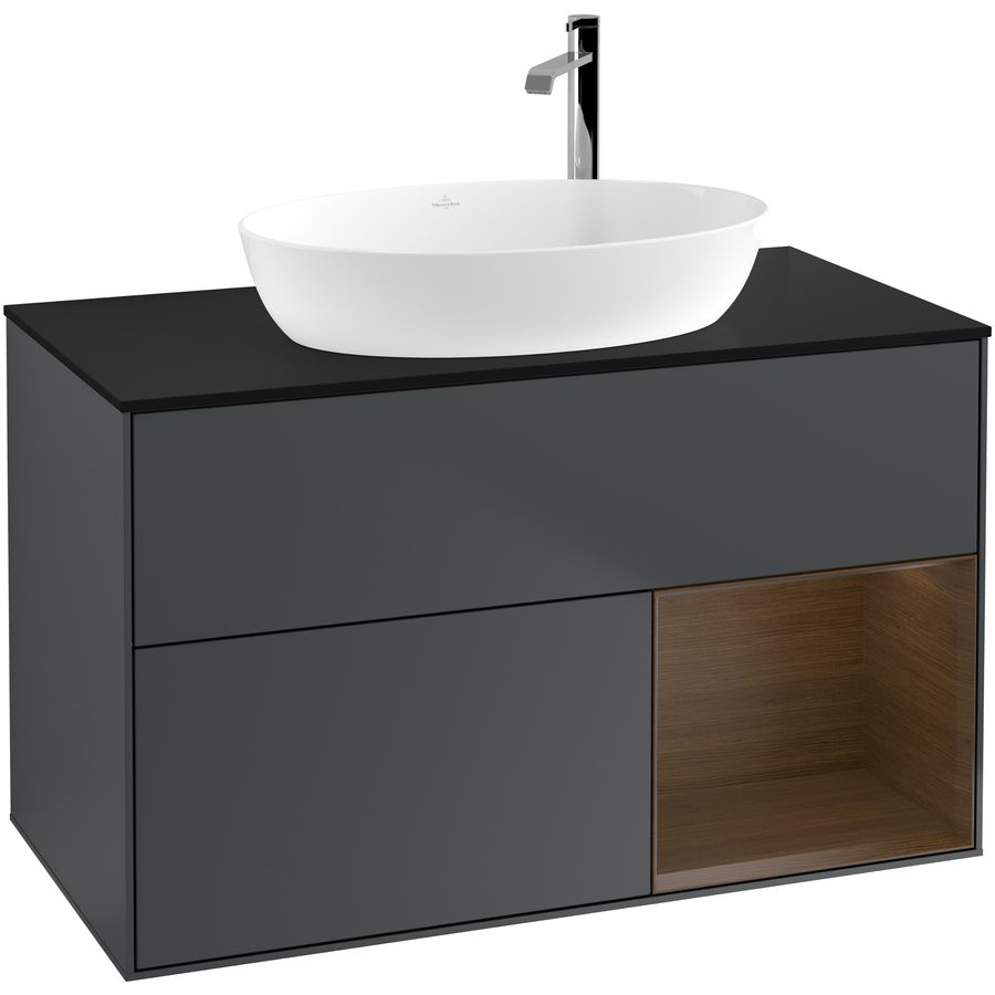 Wastafelonderkast Finion 1000x603x501mm Mid.Blue Matt Lacquer F902GNHG