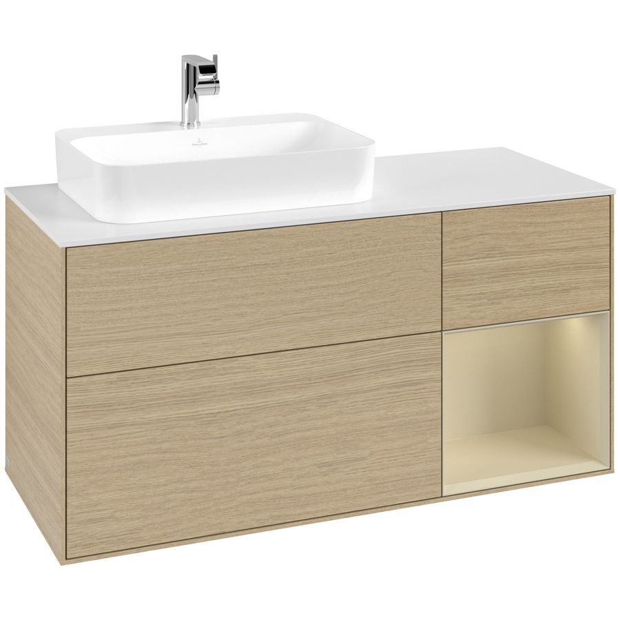 Wastafelonderkast Finion 1200x603x501mm Oak Veneer F401HJPC