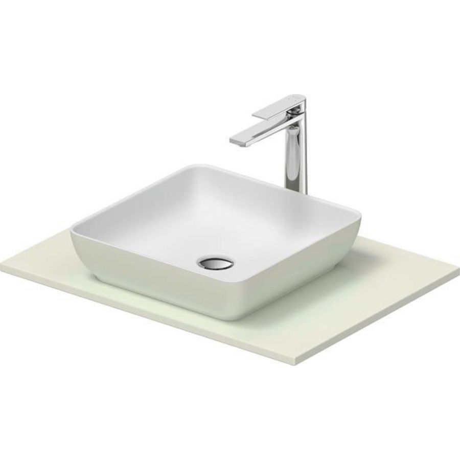 SIVIDA #268017 wastafelblad incl. opzetkom buitenzijde lichtgroen mat binnenzijde wit mat 680mm