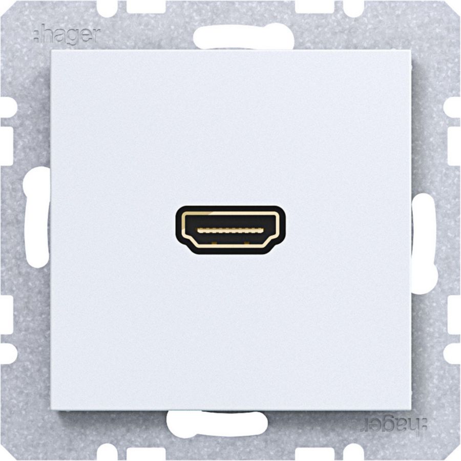 HDMI-contactdoos met 90gr. stekkeraansluiting, A.x/C.x licht