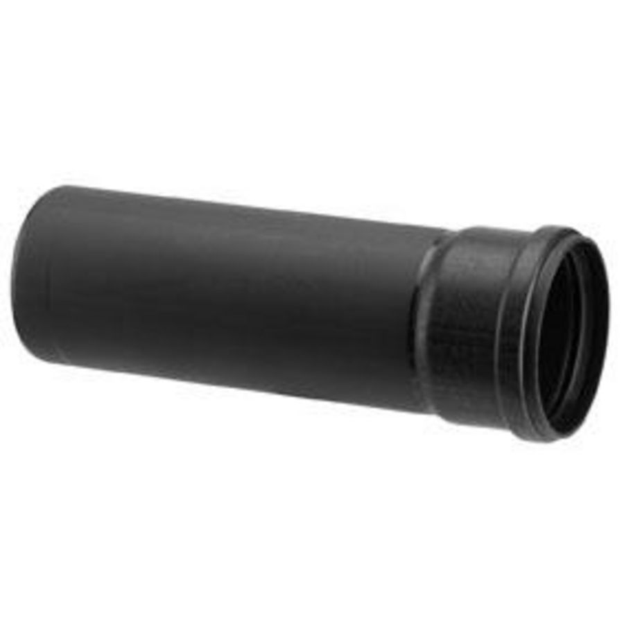Pijp PP luchttoevoer + mof 80mm 250mm zwart