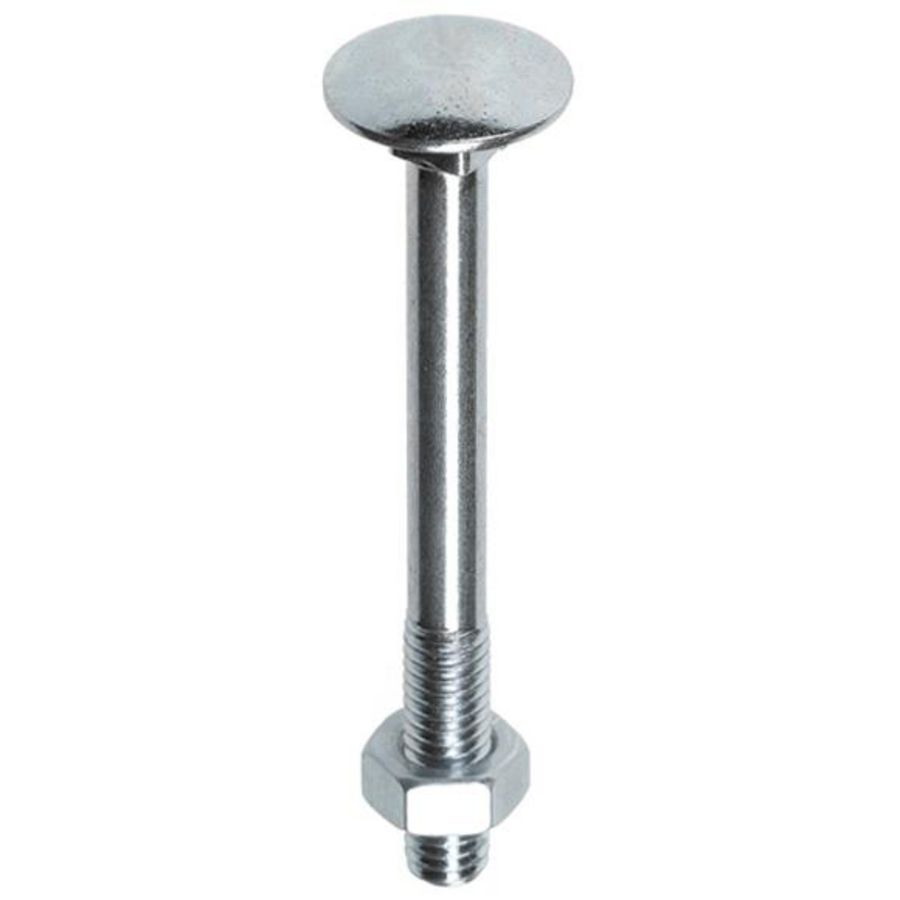 Doos a 50st. Slotb. met moer DIN603/555 M10x110mm 4.8 verzinkt