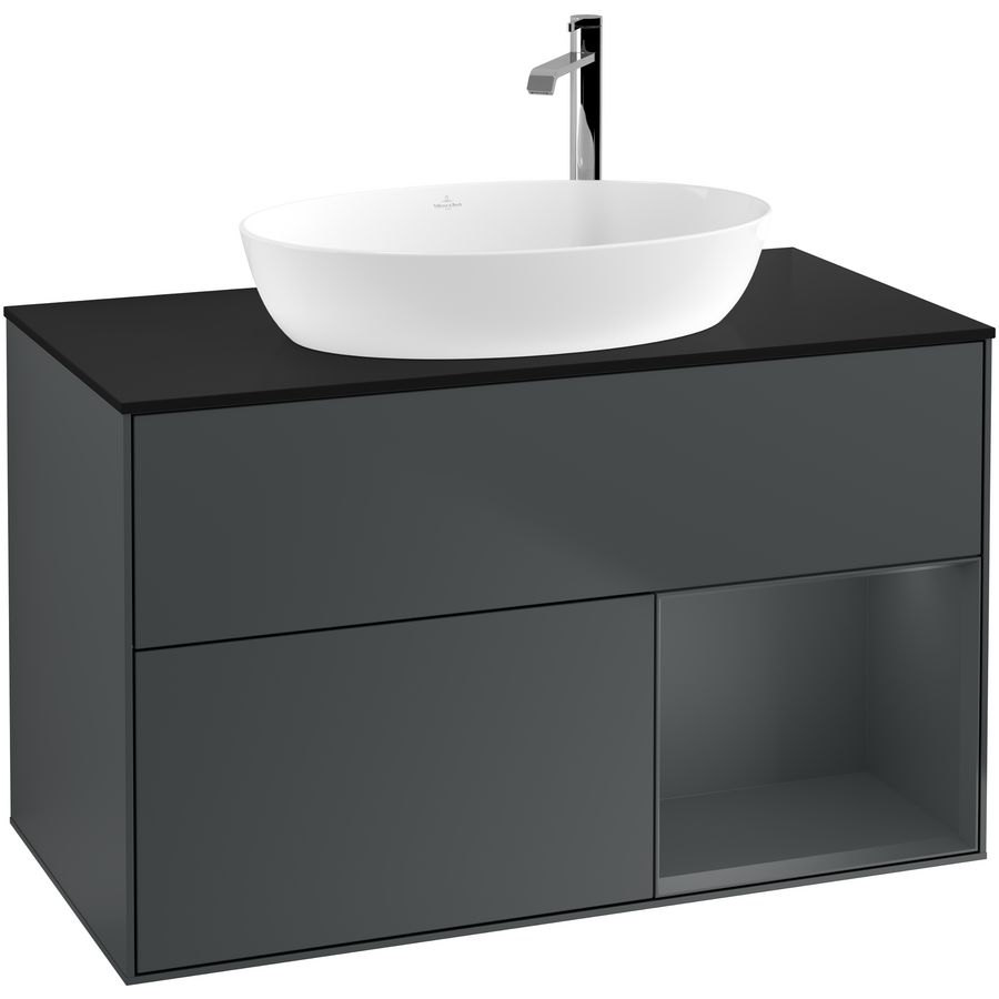 Wastafelonderkast Finion 1000x603x501mm Mid.Blue Matt Lacquer F902HGHG