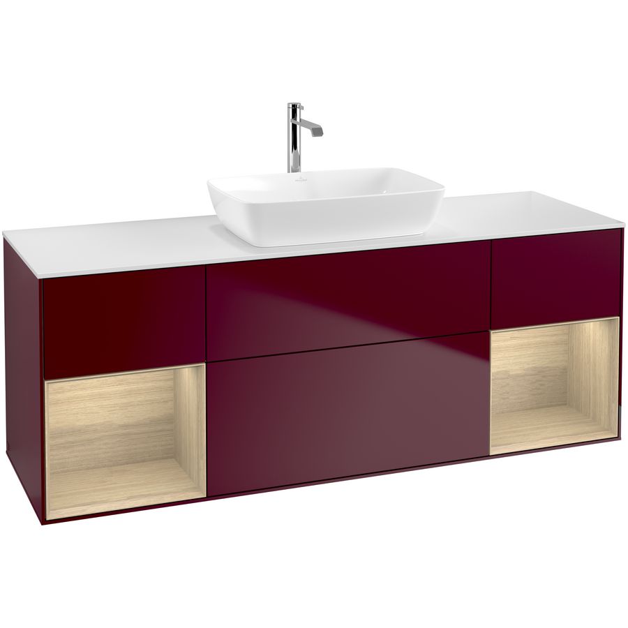 Wastafelonderkast Finion 1600x603x501mm Peony Matt Lacquer G861PCHB