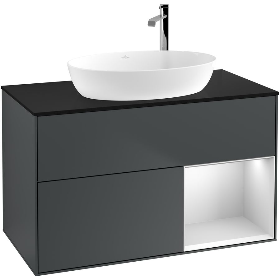 Wastafelonderkast Finion 1000x603x501mm Mid.Blue Matt Lacquer F902MTHG