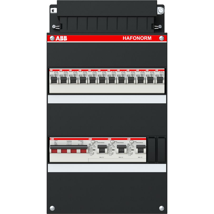 Installatiekast 12x achter 3x 30mA + HS 3-f Installatiekast