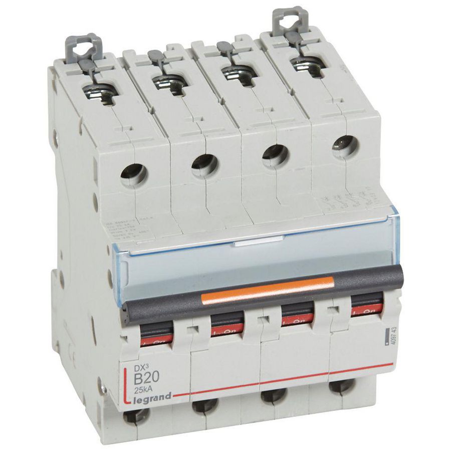 Installatieautomaat 4-polig B-karakteristiek 20A 25kA DX³ DIN