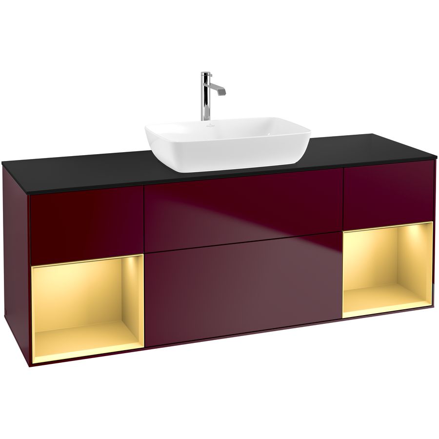 Wastafelonderkast Finion 1600x603x501mm Peony Matt Lacquer G862HFHB