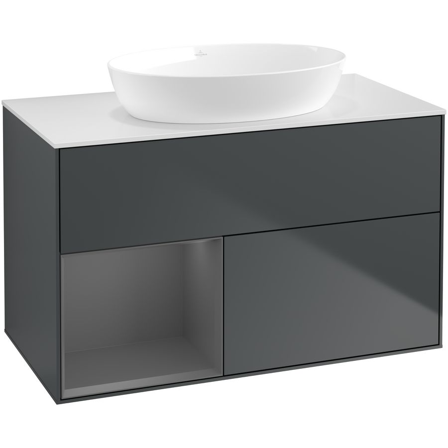 Wastafelonderkast Finion 1000x603x501mm Mid.Blue Matt Lacquer FA11GKHG