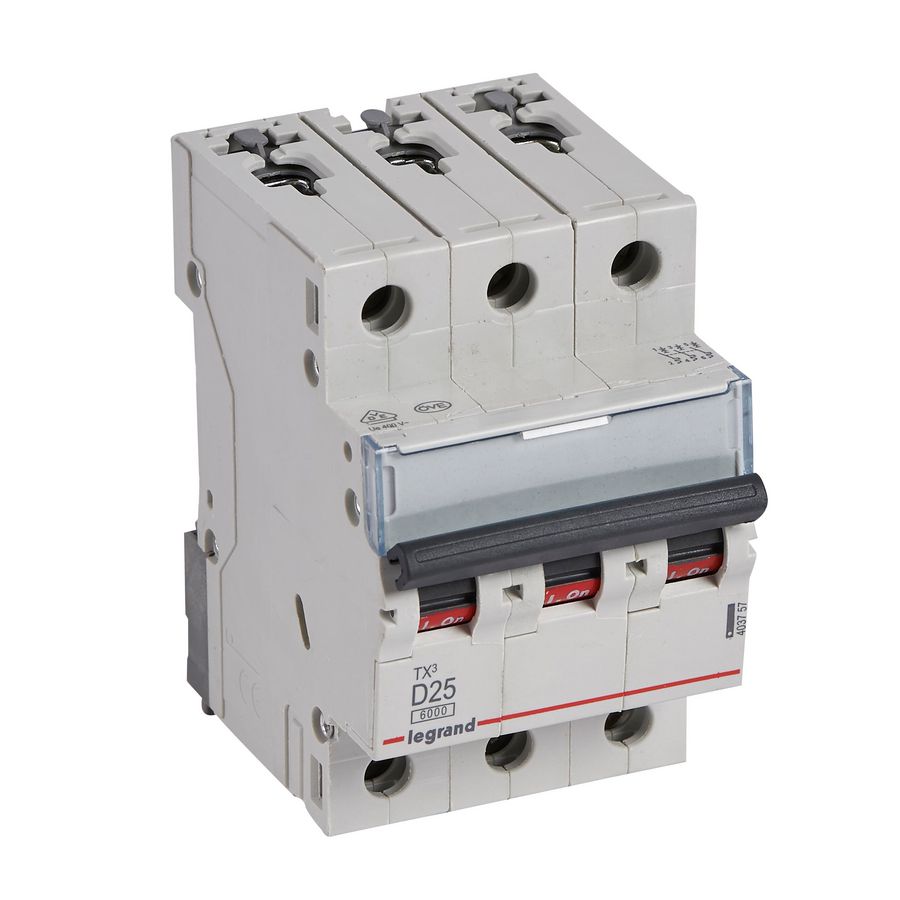 Installatieautomaat MCB TX3 3-polig D-karakteristiek 25A 6000A