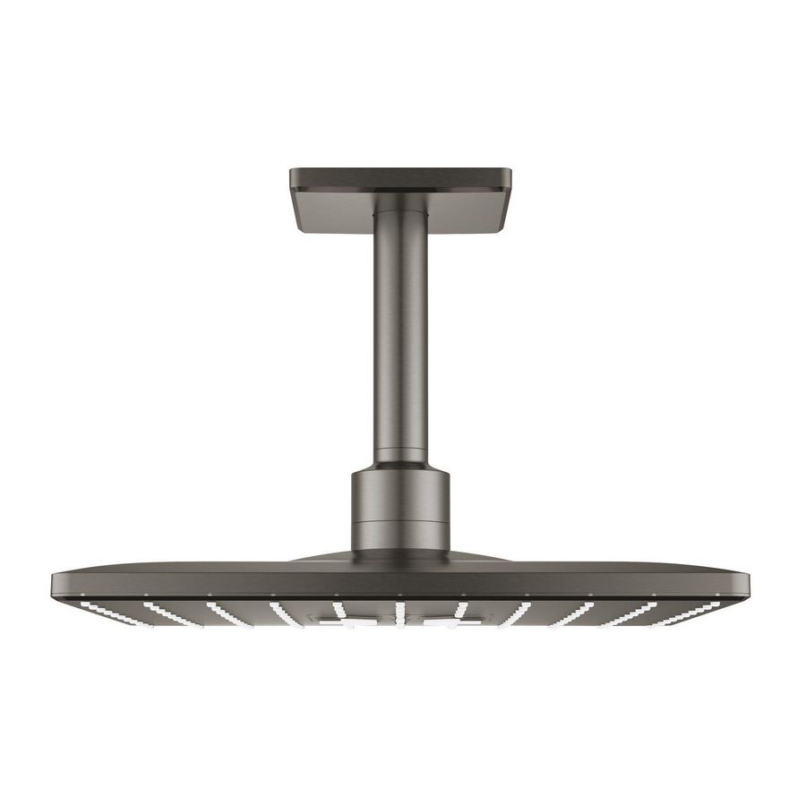 Rainshower smartactive 310 hoofddouche-set vierkant plafondmontage duo hard graphite geborsteld (mat donker grijs) excl. inbouwbox