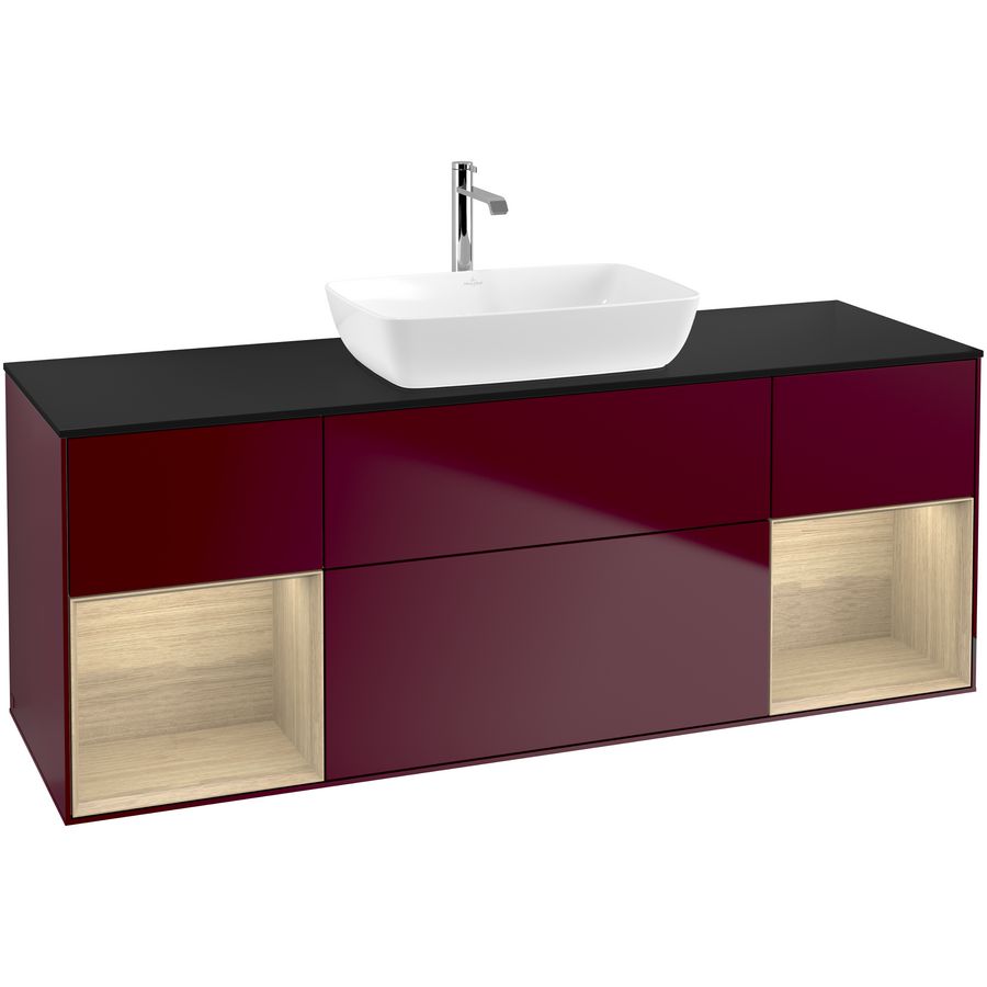 Wastafelonderkast Finion 1600x603x501mm Peony Matt Lacquer G862PCHB