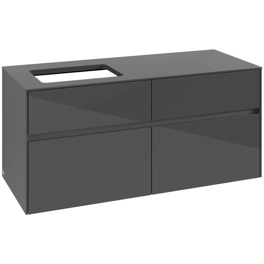 Wastafelonderkast Collaro 1200x548x500mm Glossy Grey C11300FP