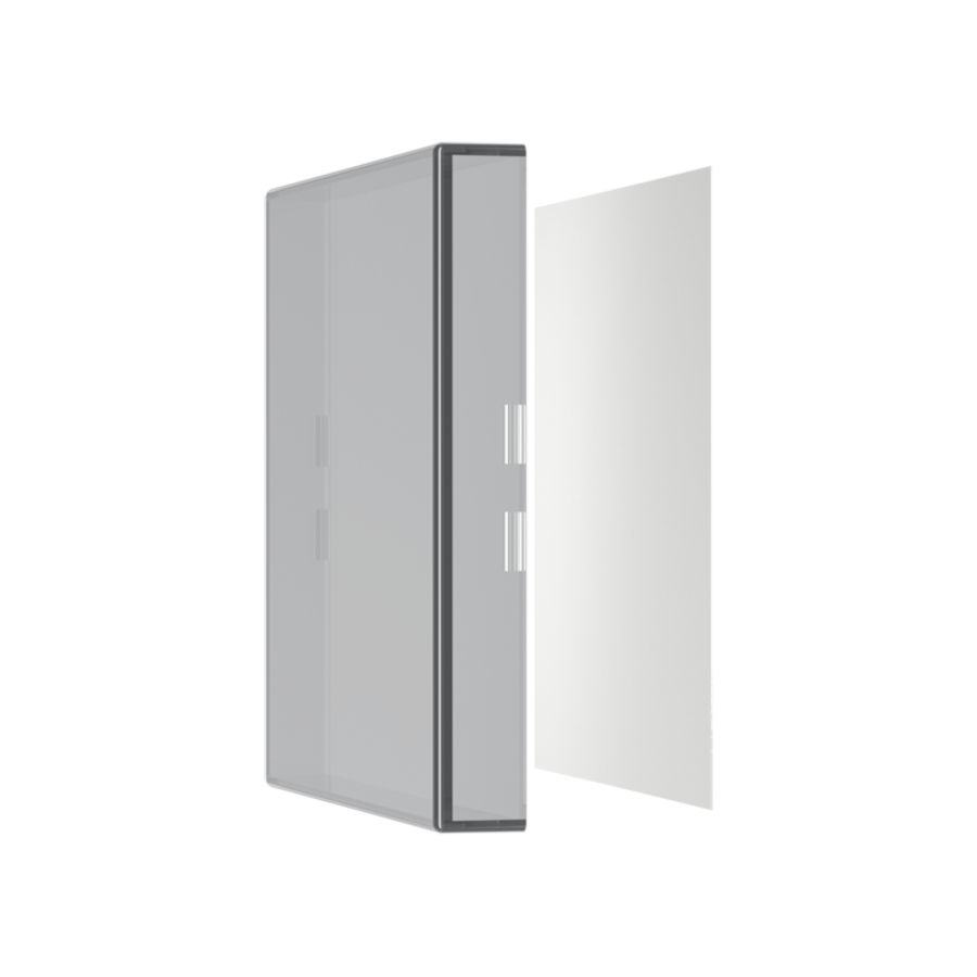 Afdekking plexiglas met tekststrook 66x66mm
