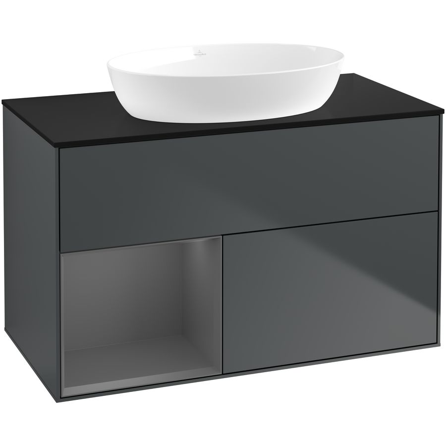 Wastafelonderkast Finion 1000x603x501mm Mid.Blue Matt Lacquer FA12GKHG