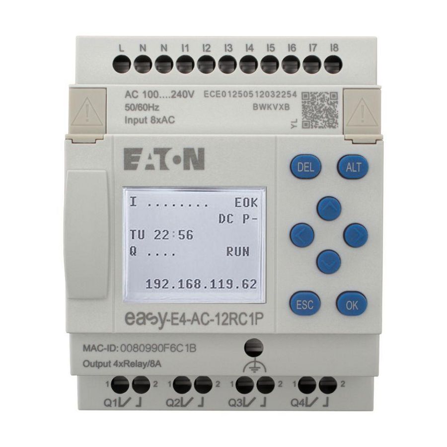 Easy E4 100 - 240V AC 110 - 220V DC 8DI 4DQ relais display,
