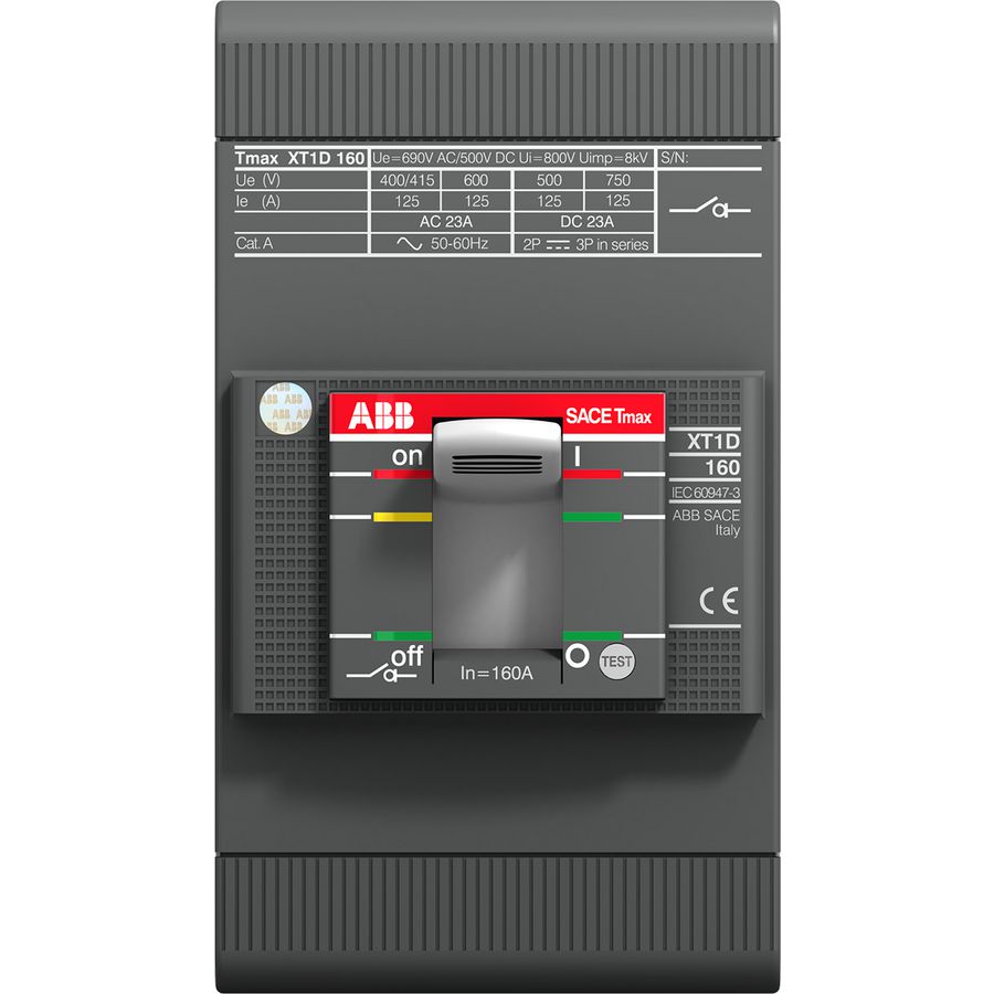 Vermogensschakelaar XT1D 160 3p F F+ACC aardlek beveiliging