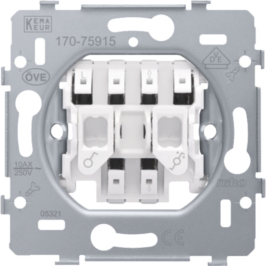 Sokkel rolluikschakelaar elektr. gescheiden 10AX/250Vac