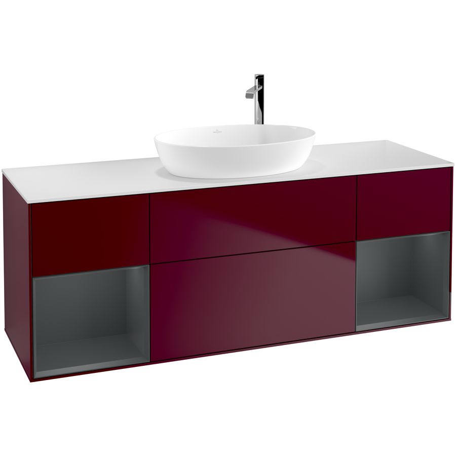 Wastafelonderkast Finion 1600x603x501mm Peony Matt Lacquer G981HGHB