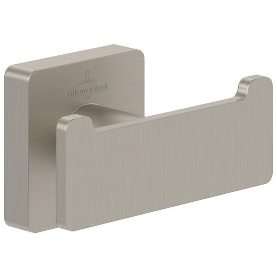 Dubbele handdoekhaak  Elements Striking Brushed Nickel Matt