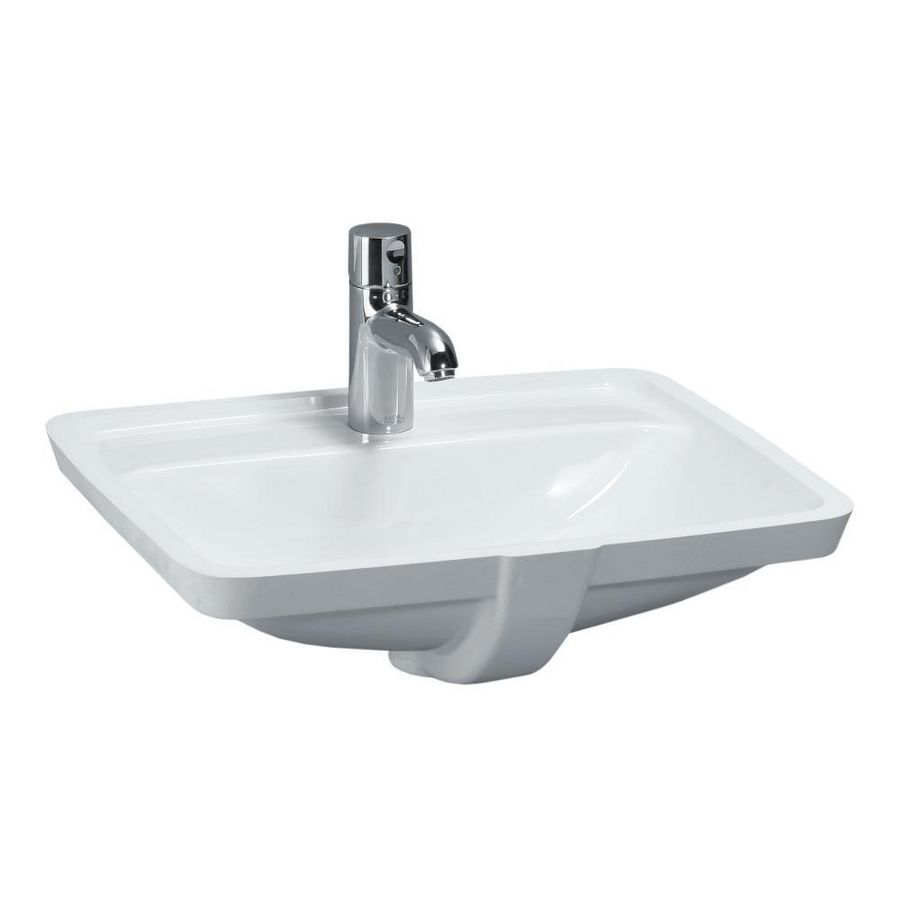 Onderbouwwastafel 510x420mm 1 kraangat met overloop lcc-wit