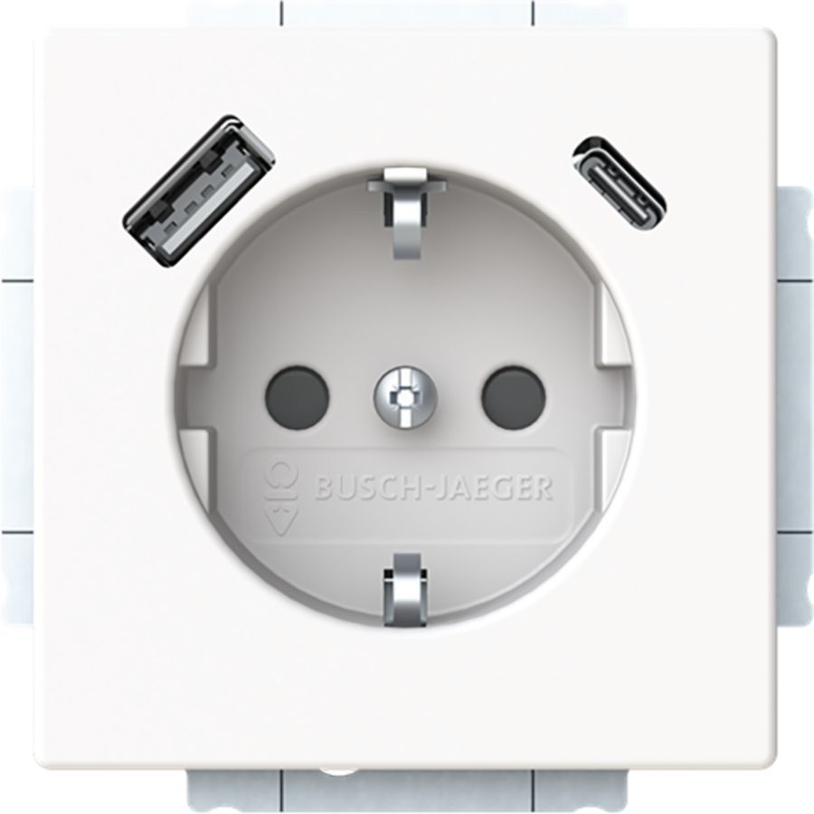 Wcd ra kv + 1xUSB-A + 1xUSB-C voeding f-mat wit (20 EUCB2USBAC-884)